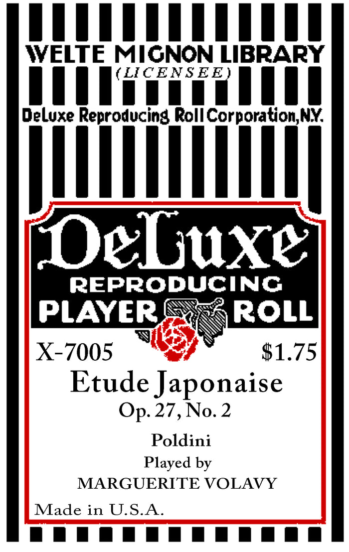 Welte-Mignon No. 7005 - Etude Japonaise by Poldini, pb Volavy