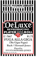 Welte-Mignon No. 7667 - Fuga Alla Giga by Bach pb Evlyn Howard-Jones