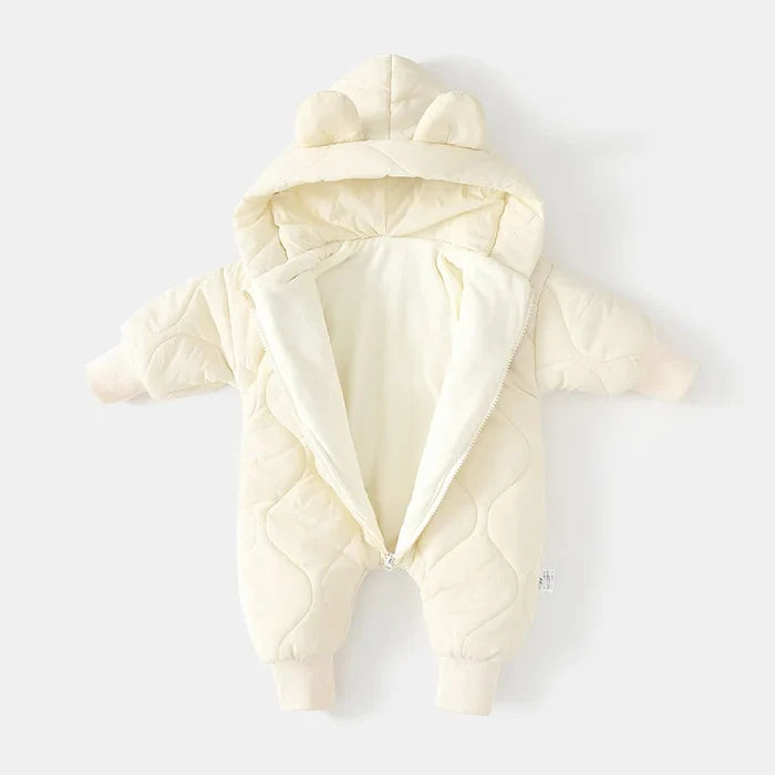  Winter Baby Outwear Clothing Fur Lining Warm Toddler Girl's Boy's Rompers Cartoon Bear Infant Jumpsuit